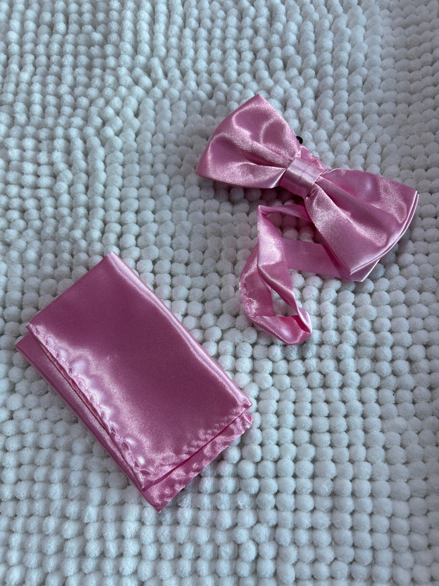 Light Pink Bow Tie and Pocket Square