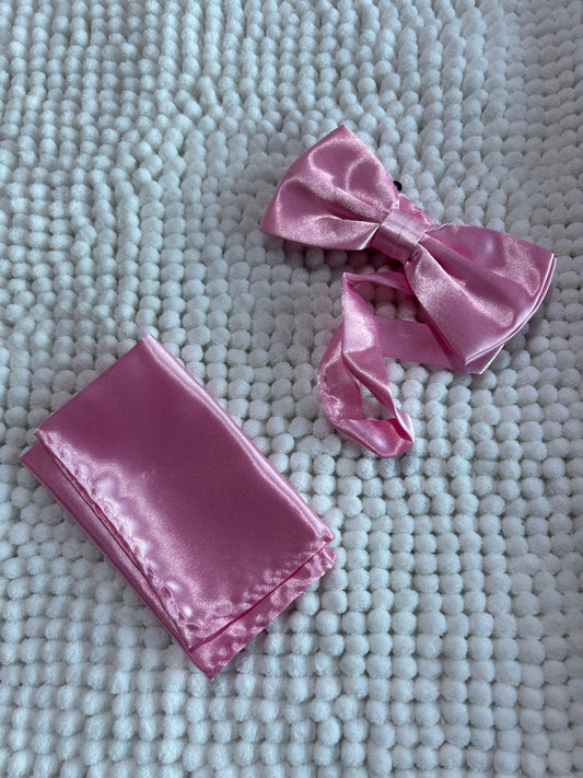 Light Pink Bow Tie and Pocket Square