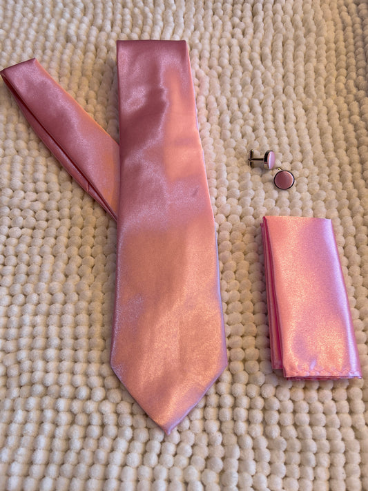 Light Pink Tie and Pocket Square Set