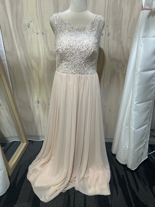 Peach Lace and Chiffon Gown