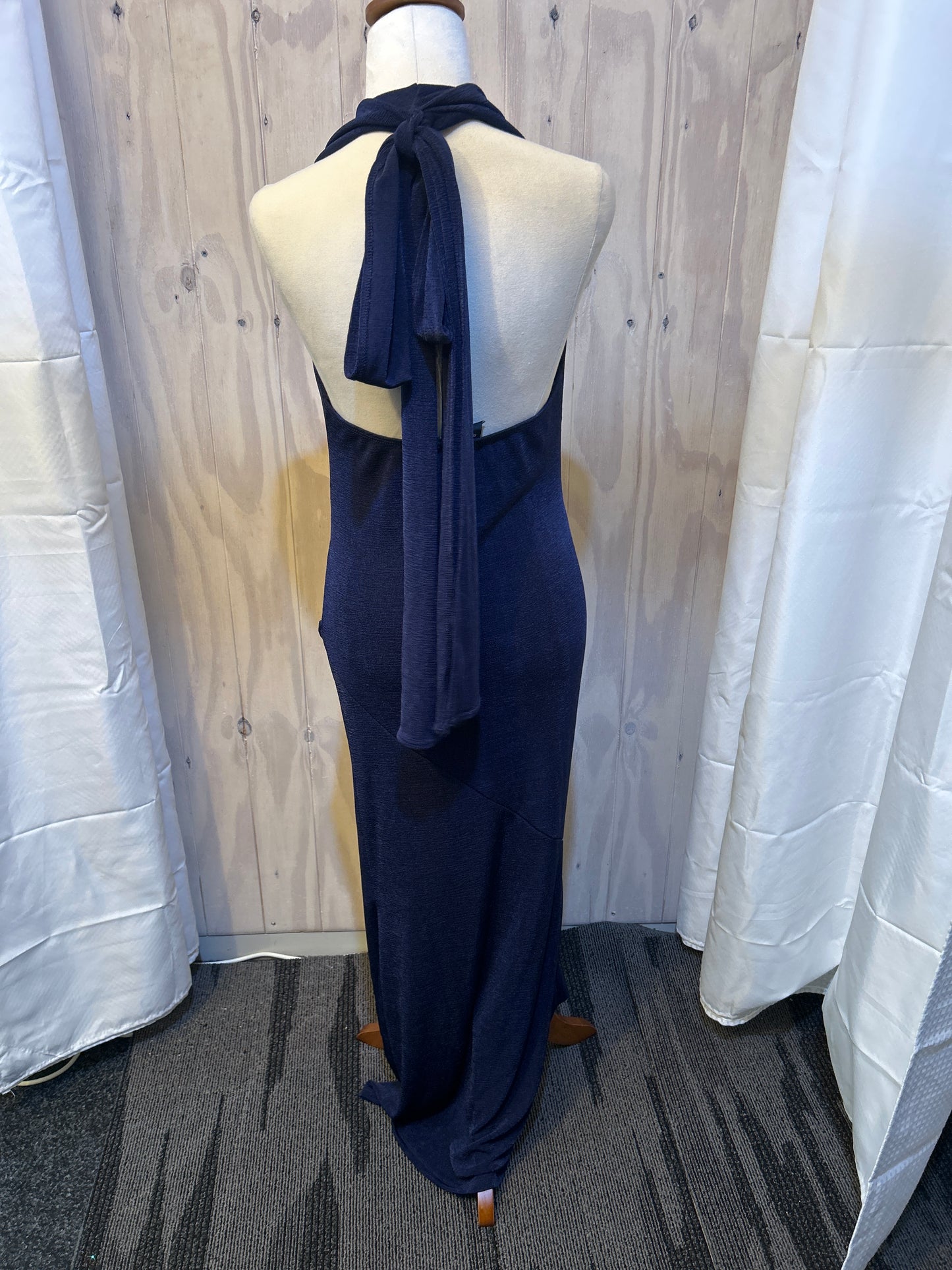 Navy Sash Slip Maxi