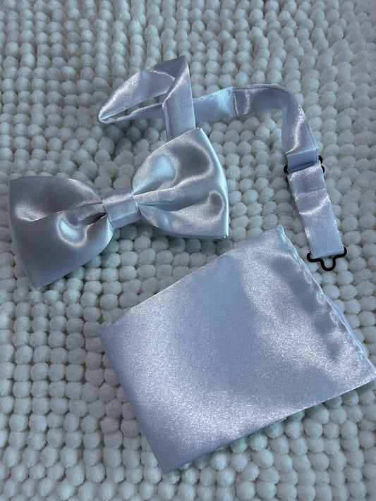 White Bow Tie and Pocket Square