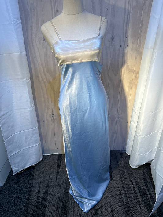 Frosted Grace - Satin Maxi Dress