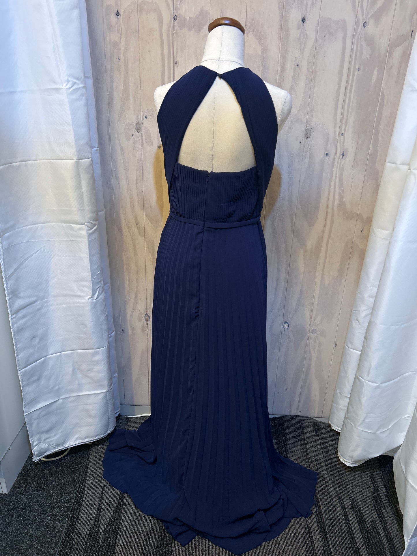 Navy Blue Pleated Gown