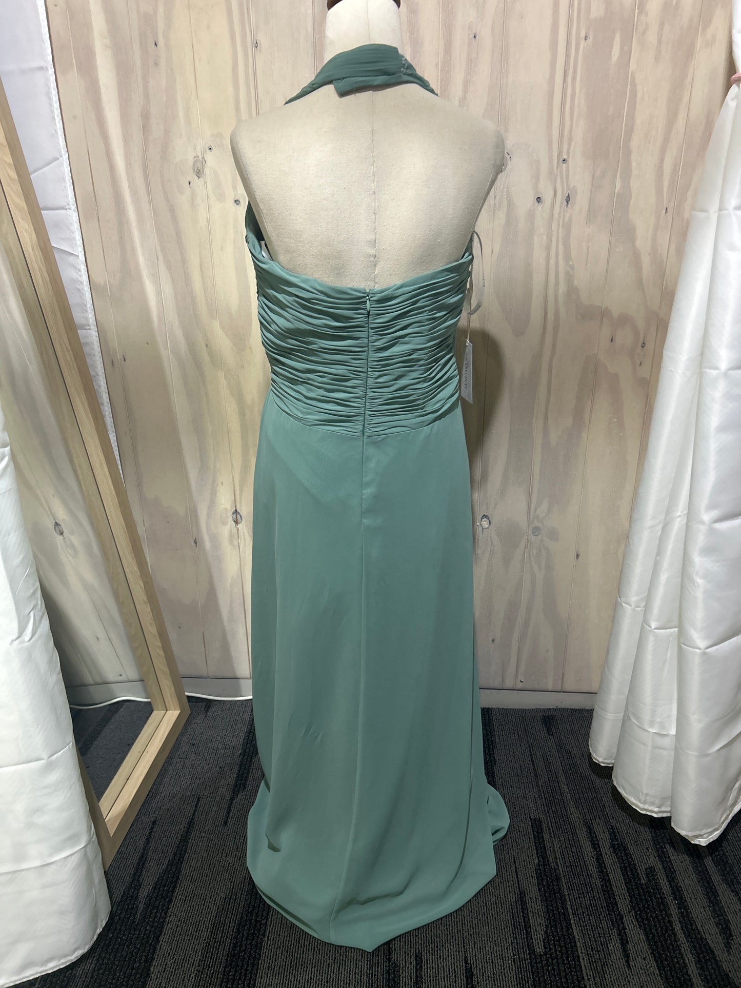 Willow  Soft Sage Green Halter Gown