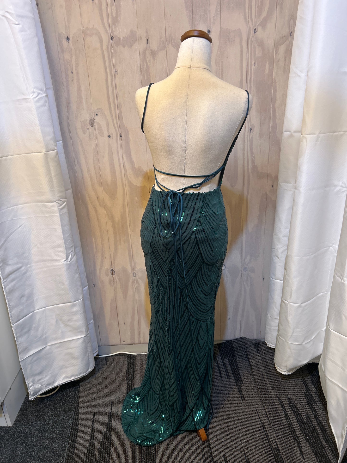 Emerald Sparkle Sequin Maxi Dress