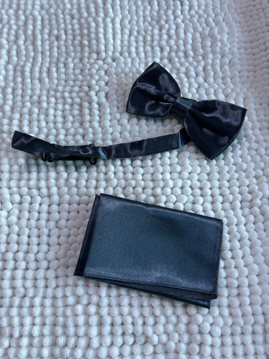Steel / Dark Grey Bow Tie and Pocket Square