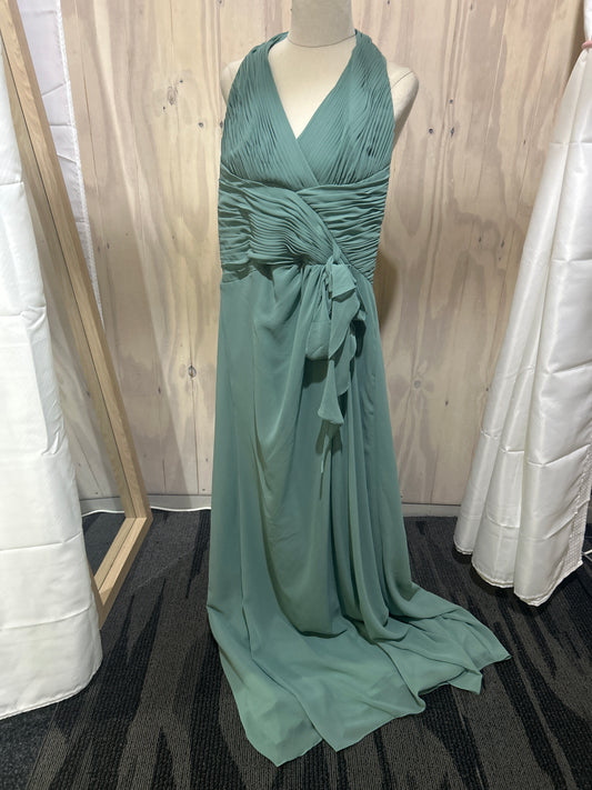 Willow  Soft Sage Green Halter Gown
