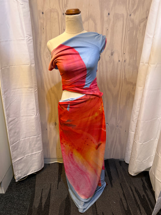 Ocean Muse - Fitted Floral Maxi Dress
