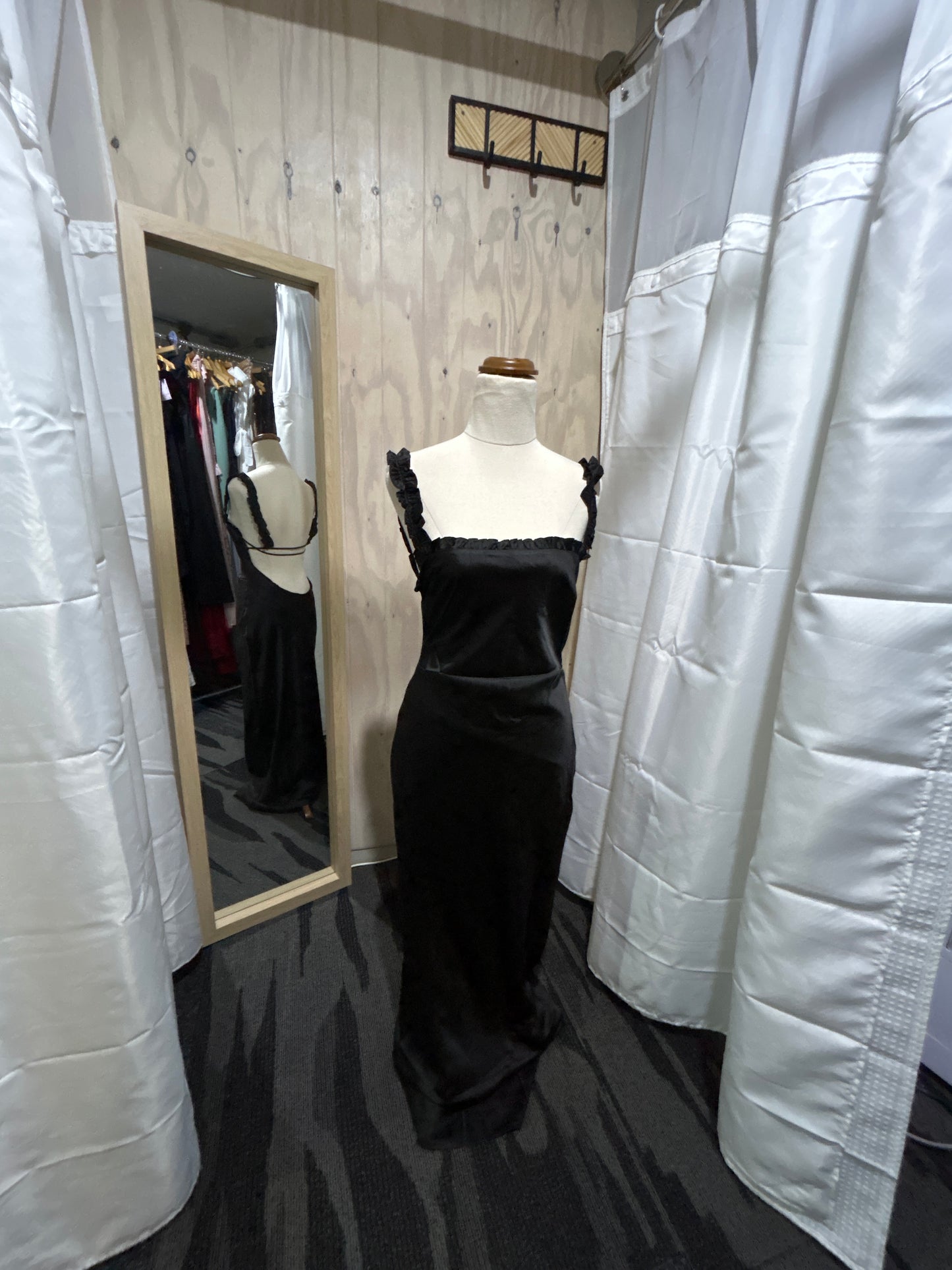 Black Satin Ruffles