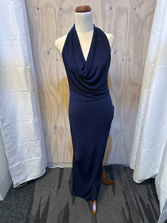 Navy Sash Slip Maxi