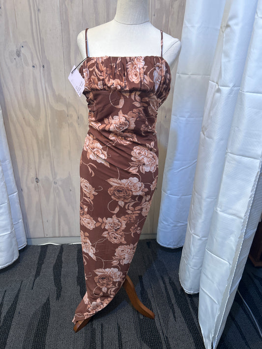 Floral Ruched Stretch Maxi Dress
