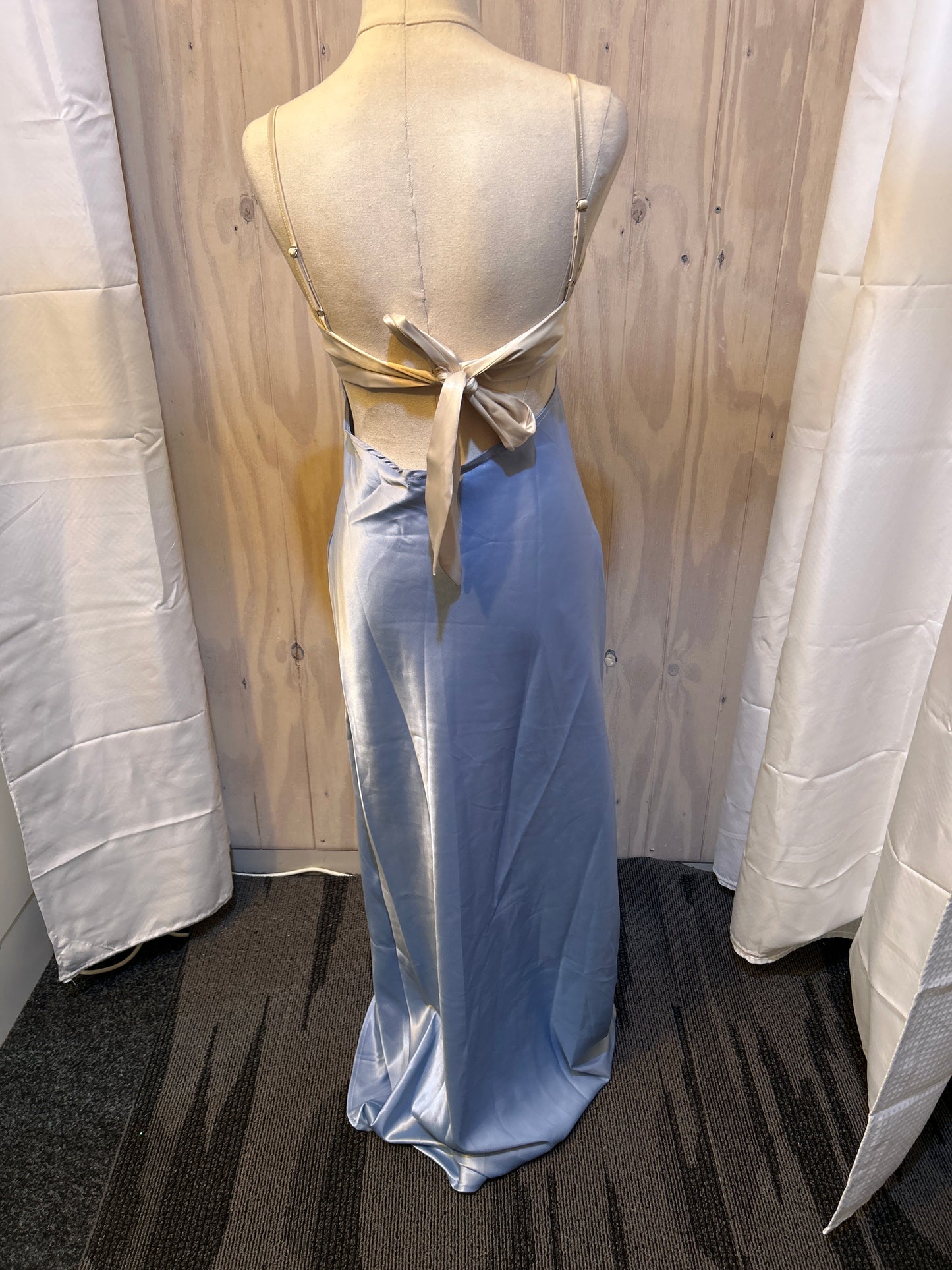 Frosted Grace - Satin Maxi Dress
