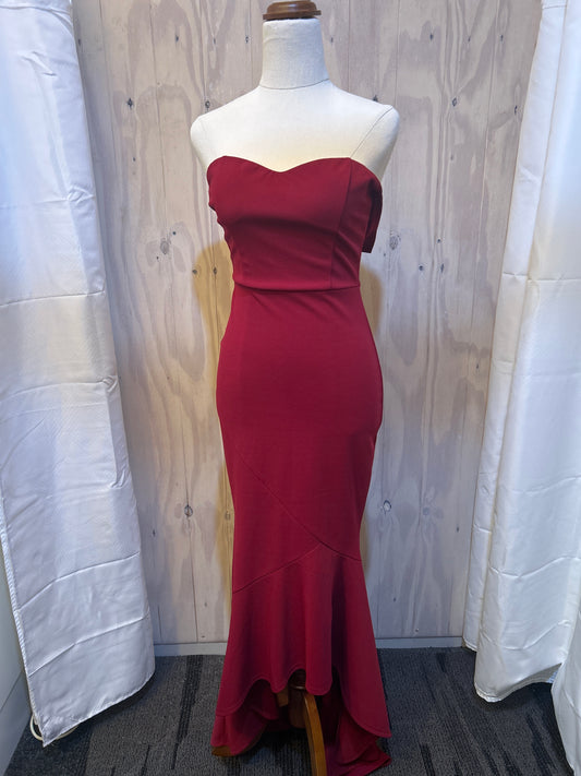 The Crush Strapless Maroon Cocktail Dress