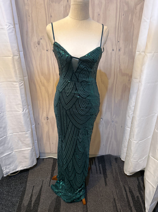 Emerald Sparkle Sequin Maxi Dress