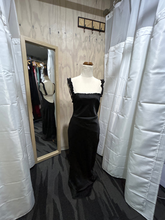 Black Satin Ruffles