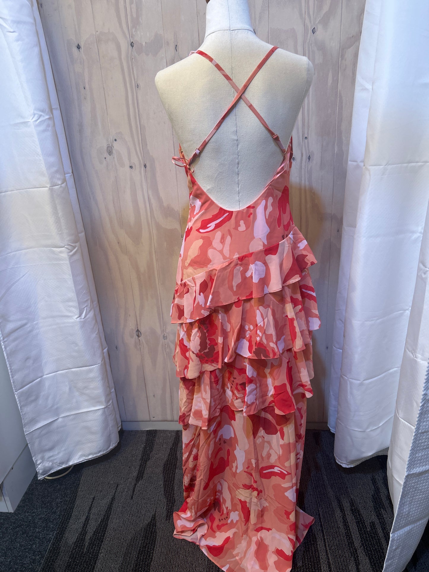 Rosé Romance- Ruffle Maxi Dress
