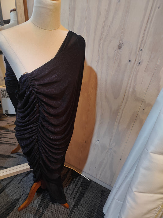 Navy one shoulder sparkle Gown